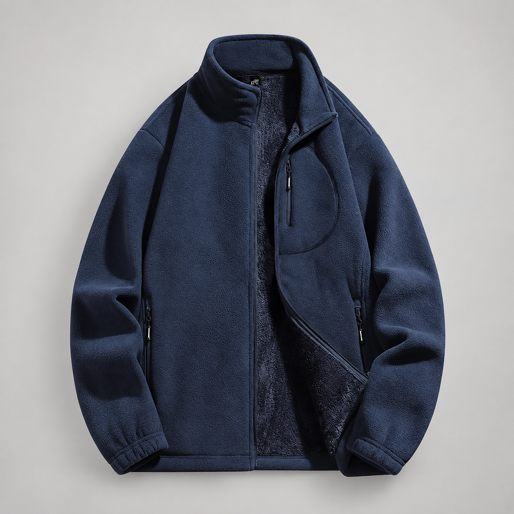 Merrick Men’s Plush-Lined Full-Zip Fleece Jacket with Pockets