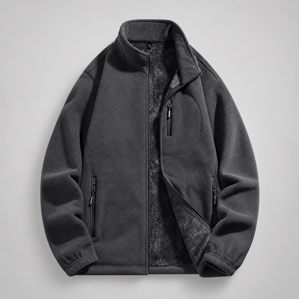 Merrick Men’s Plush-Lined Full-Zip Fleece Jacket with Pockets