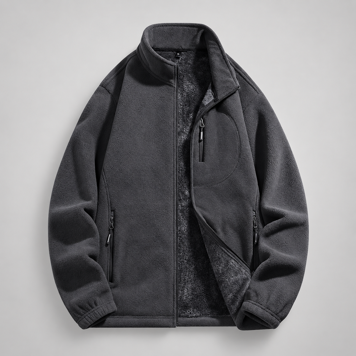 Merrick Men’s Plush-Lined Full-Zip Fleece Jacket with Pockets