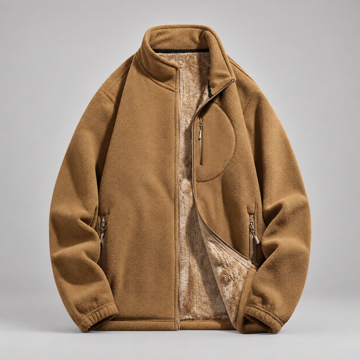 Merrick Men’s Plush-Lined Full-Zip Fleece Jacket with Pockets