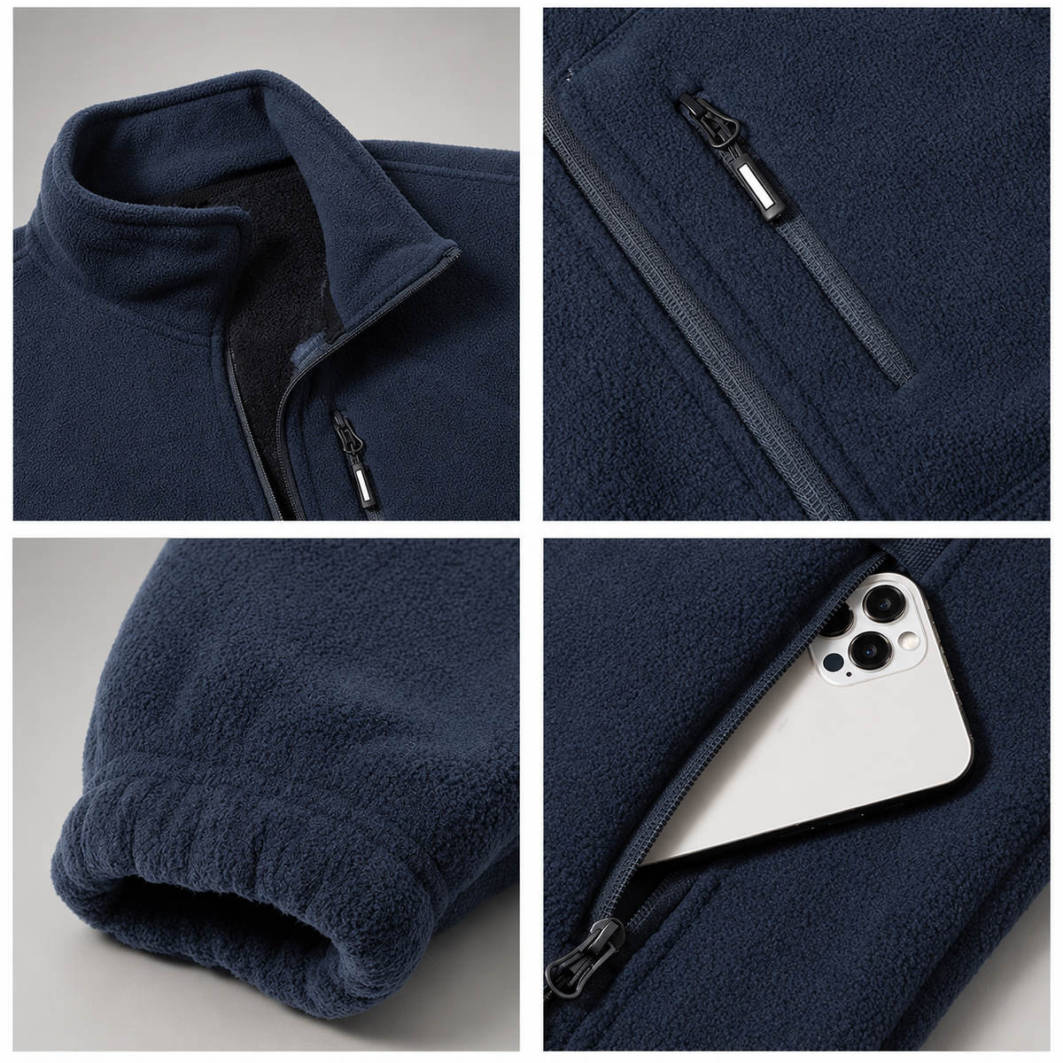 Merrick Men’s Plush-Lined Full-Zip Fleece Jacket with Pockets