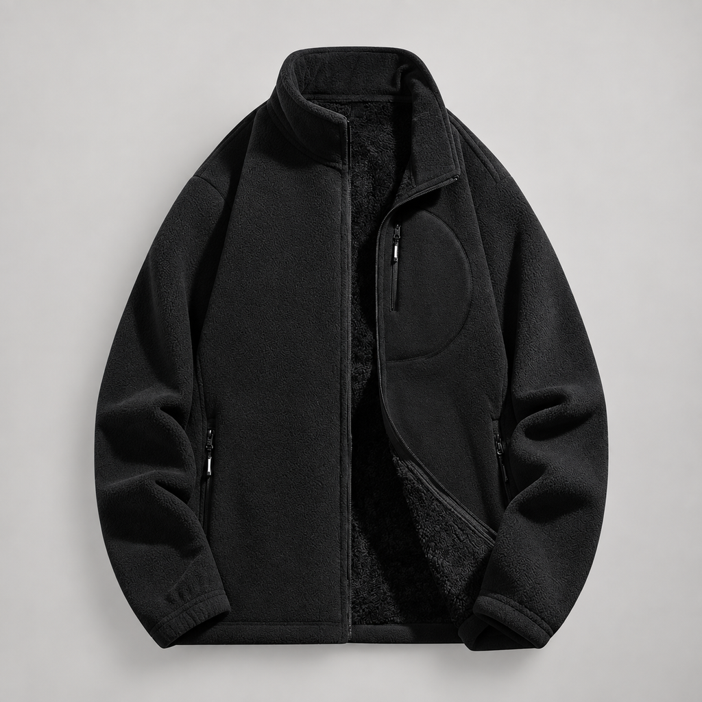 Merrick Men’s Plush-Lined Full-Zip Fleece Jacket with Pockets