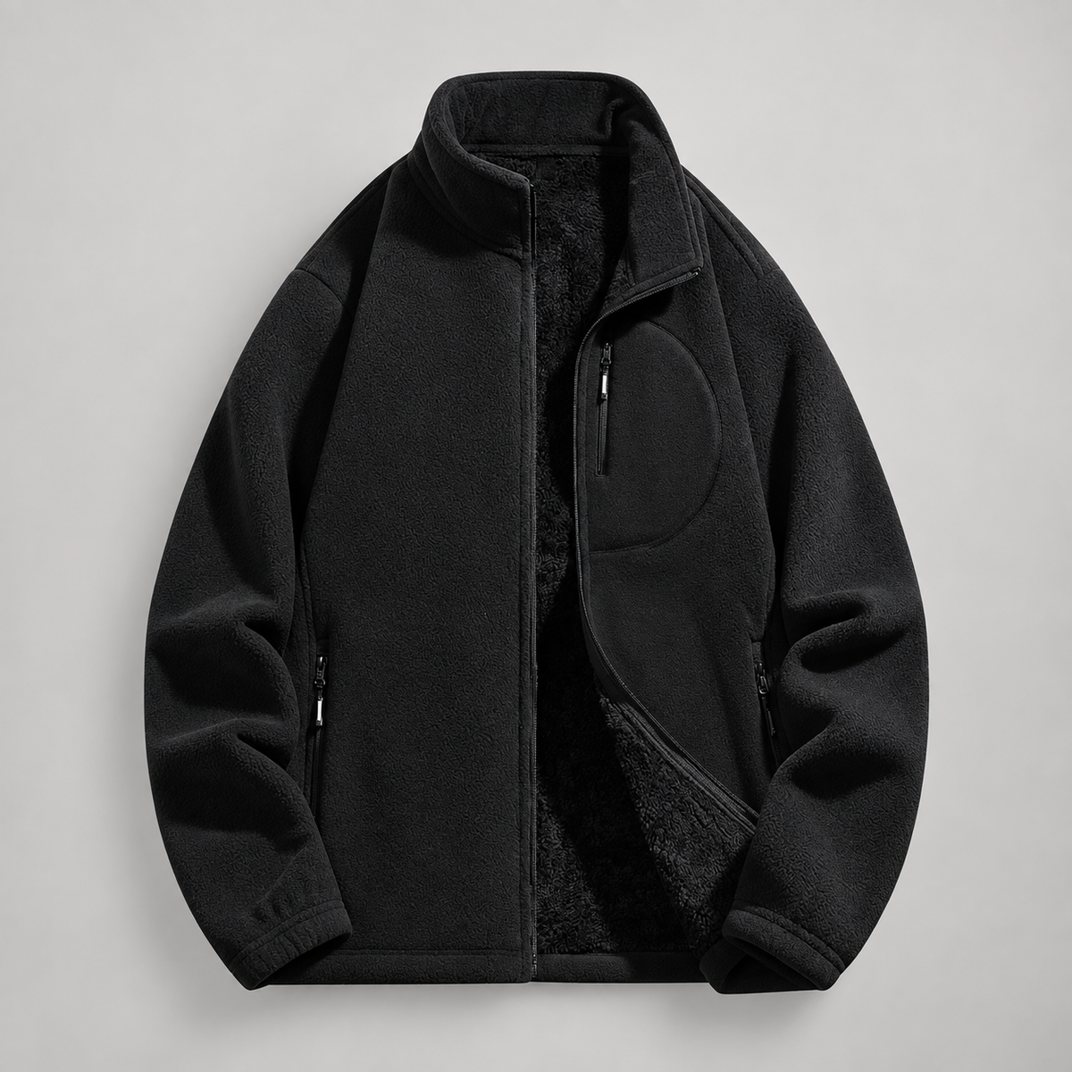 Merrick Men’s Plush-Lined Full-Zip Fleece Jacket with Pockets