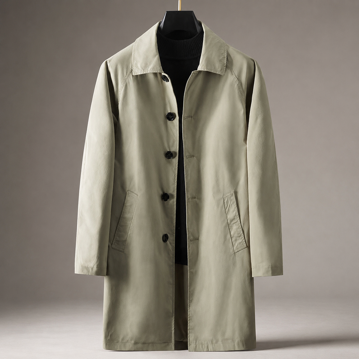 Michael Classic Long Button-Front Car Coat