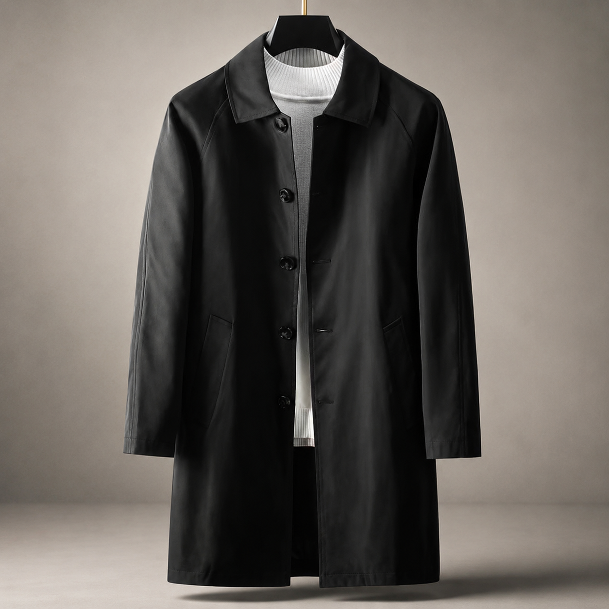 Michael Classic Long Button-Front Car Coat