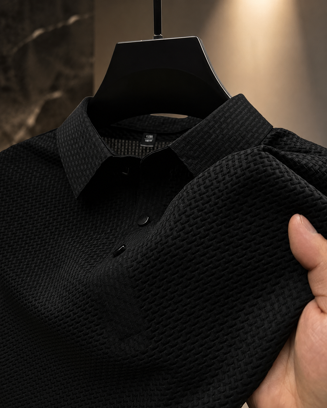 Miles Men’s Textured Mesh Polo Shirt