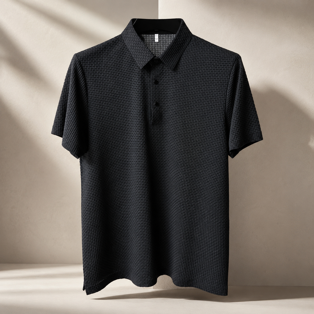 Miles Men’s Textured Mesh Polo Shirt