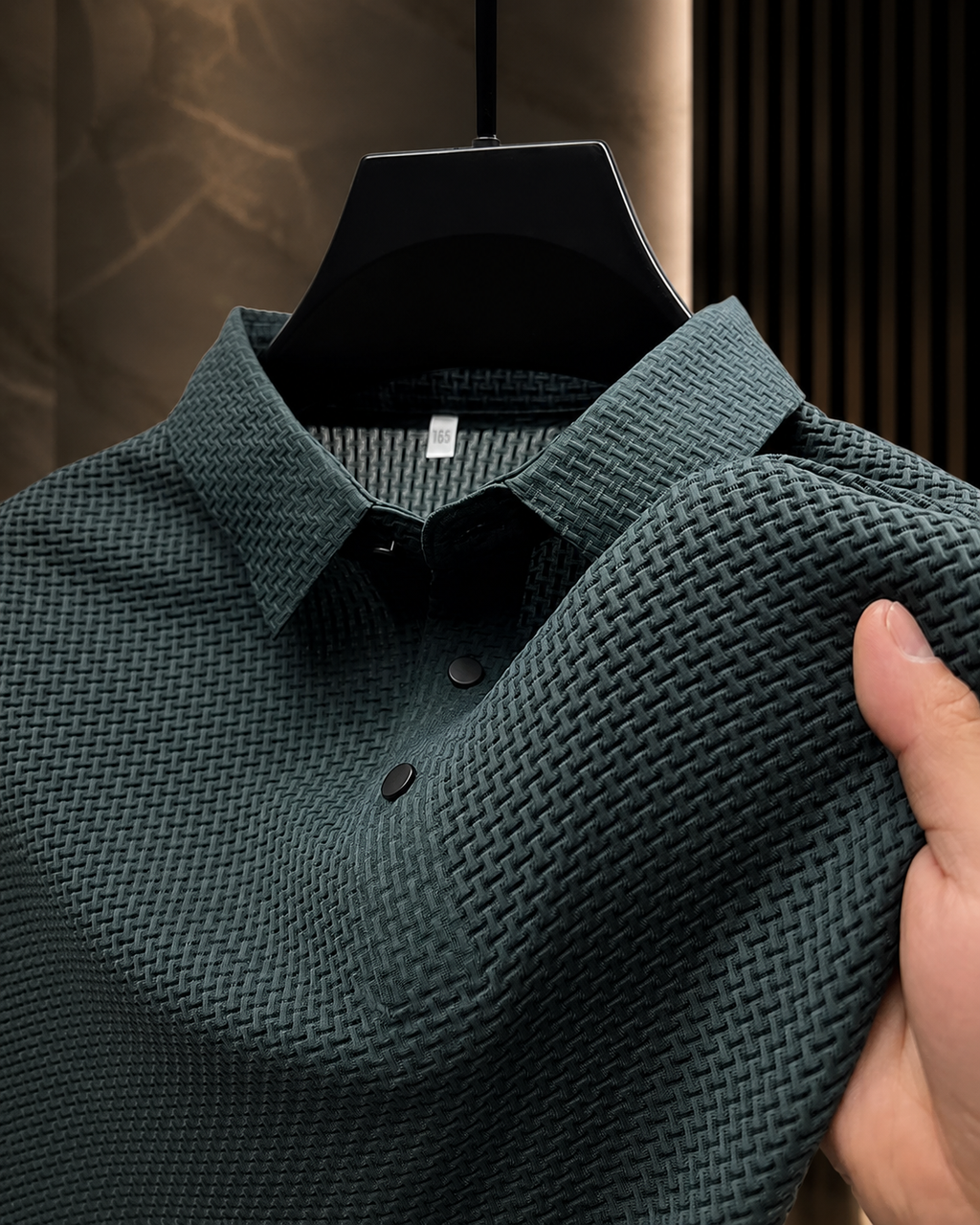 Miles Men’s Textured Mesh Polo Shirt