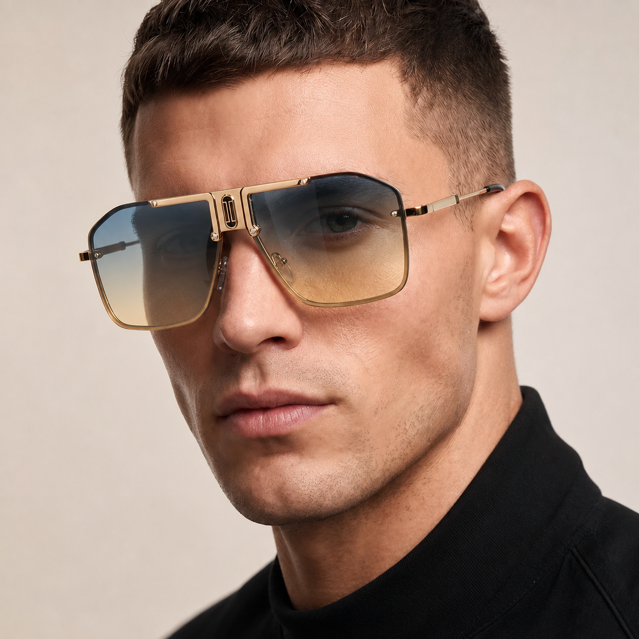 Miles Men’s Frameless UV400 Shield Sunglasses