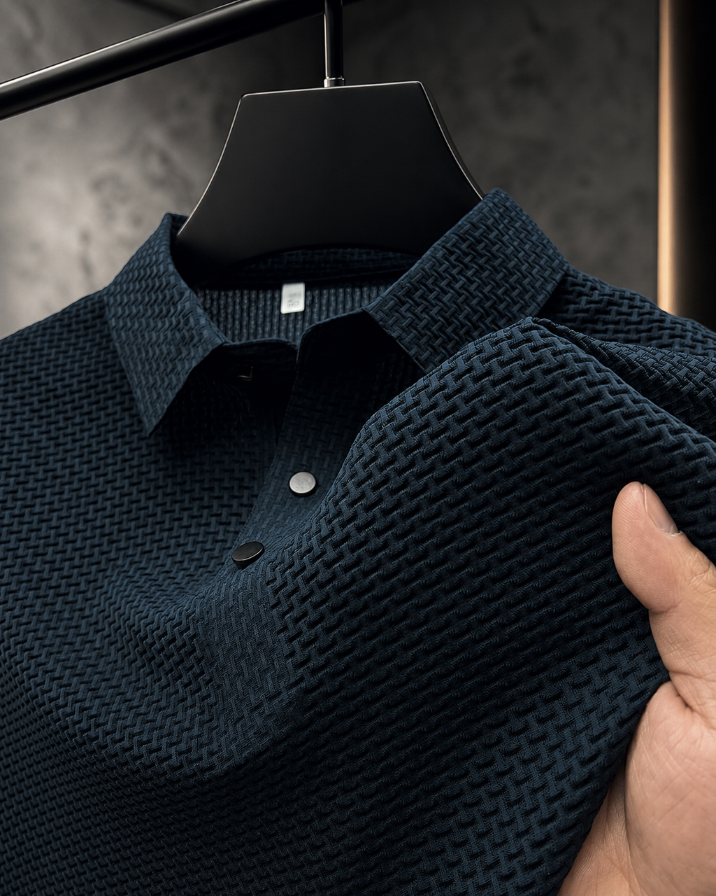 Miles Men’s Textured Mesh Polo Shirt