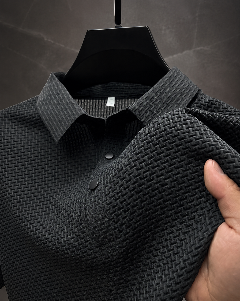 Miles Men’s Textured Mesh Polo Shirt