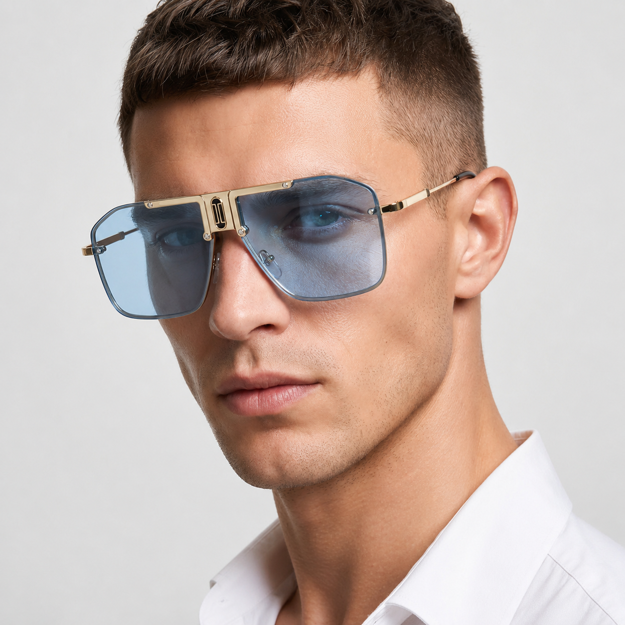 Miles Men’s Frameless UV400 Shield Sunglasses