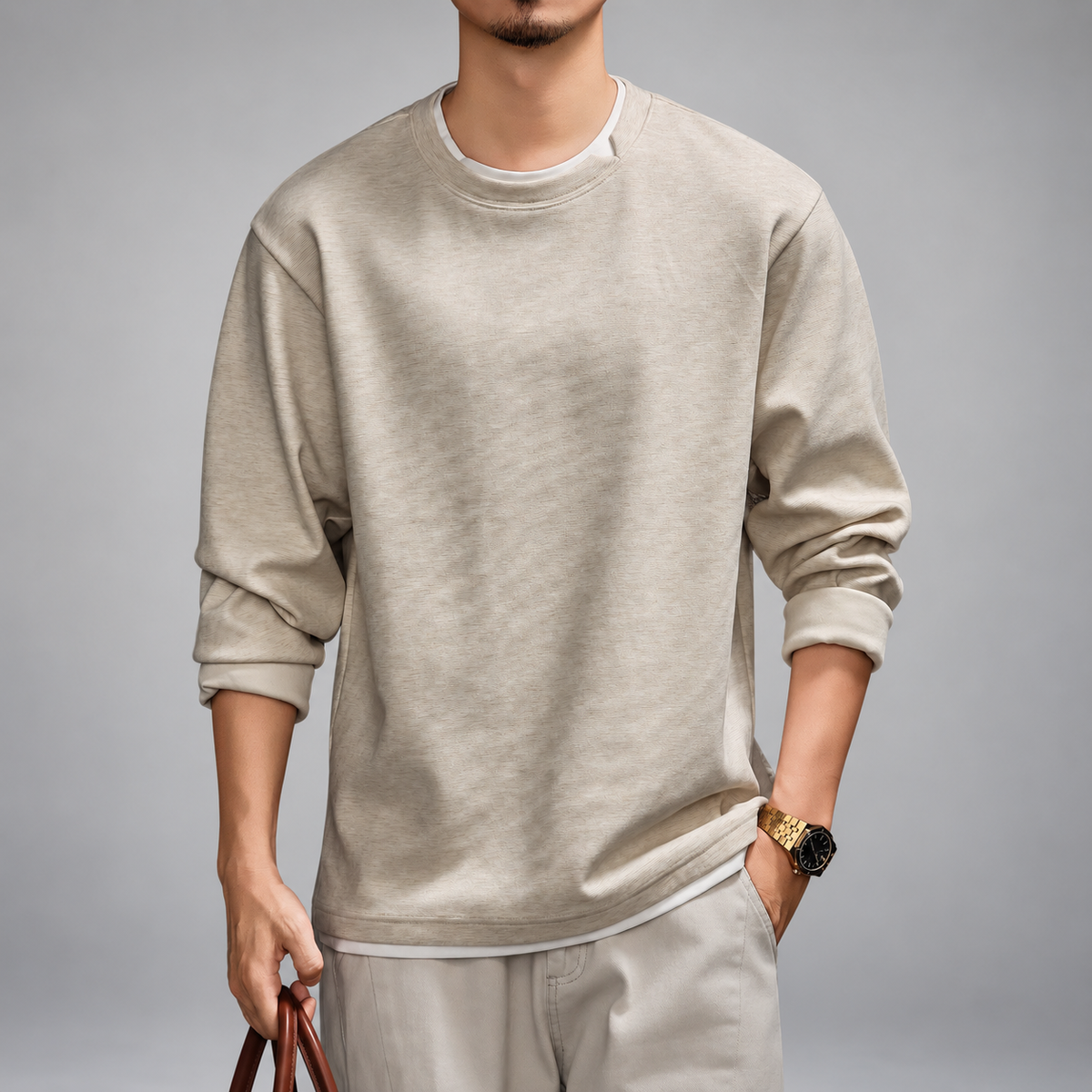 Tiberio Men's Long Sleeve Crewneck Pullover