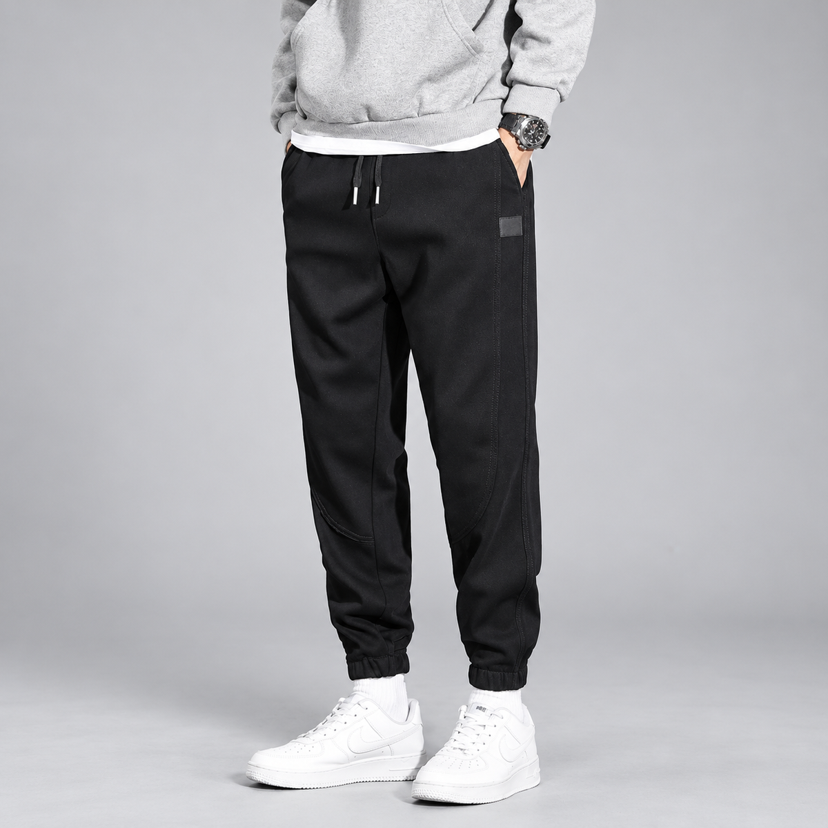Vittorio Men’s Tapered Jogger Pants with Elastic Cuffs