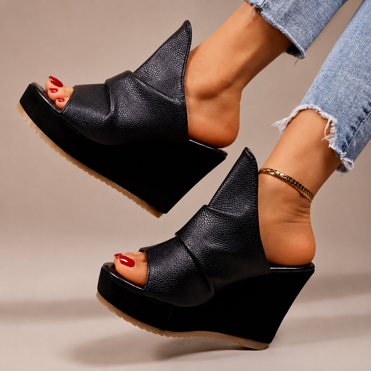 Morgan Platform Wedge Mule Sandals