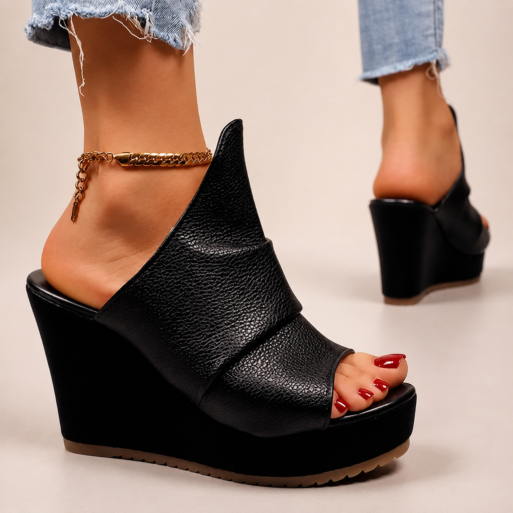 Morgan Platform Wedge Mule Sandals