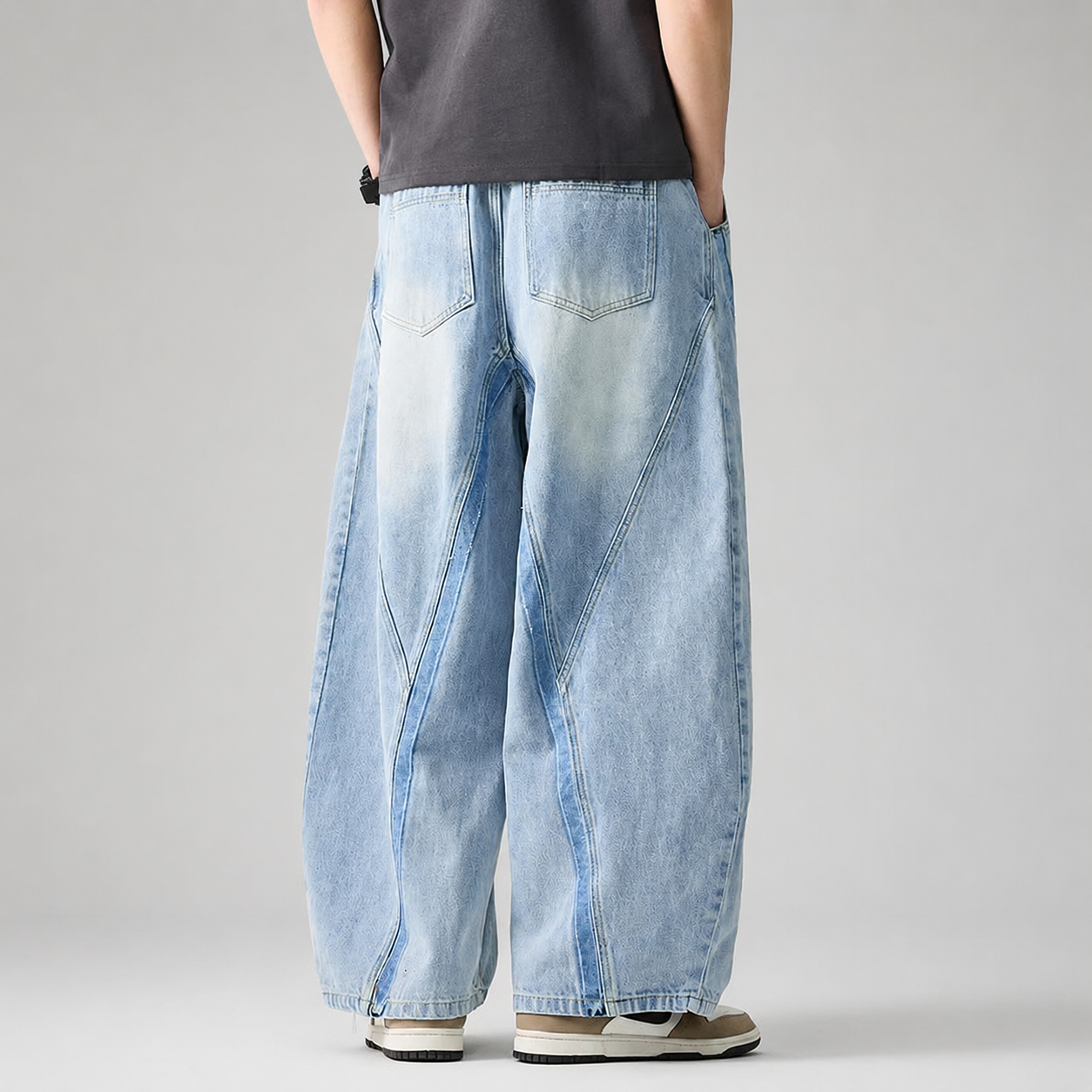 Nathan Men’s Wide-Leg Drawstring Denim Jeans