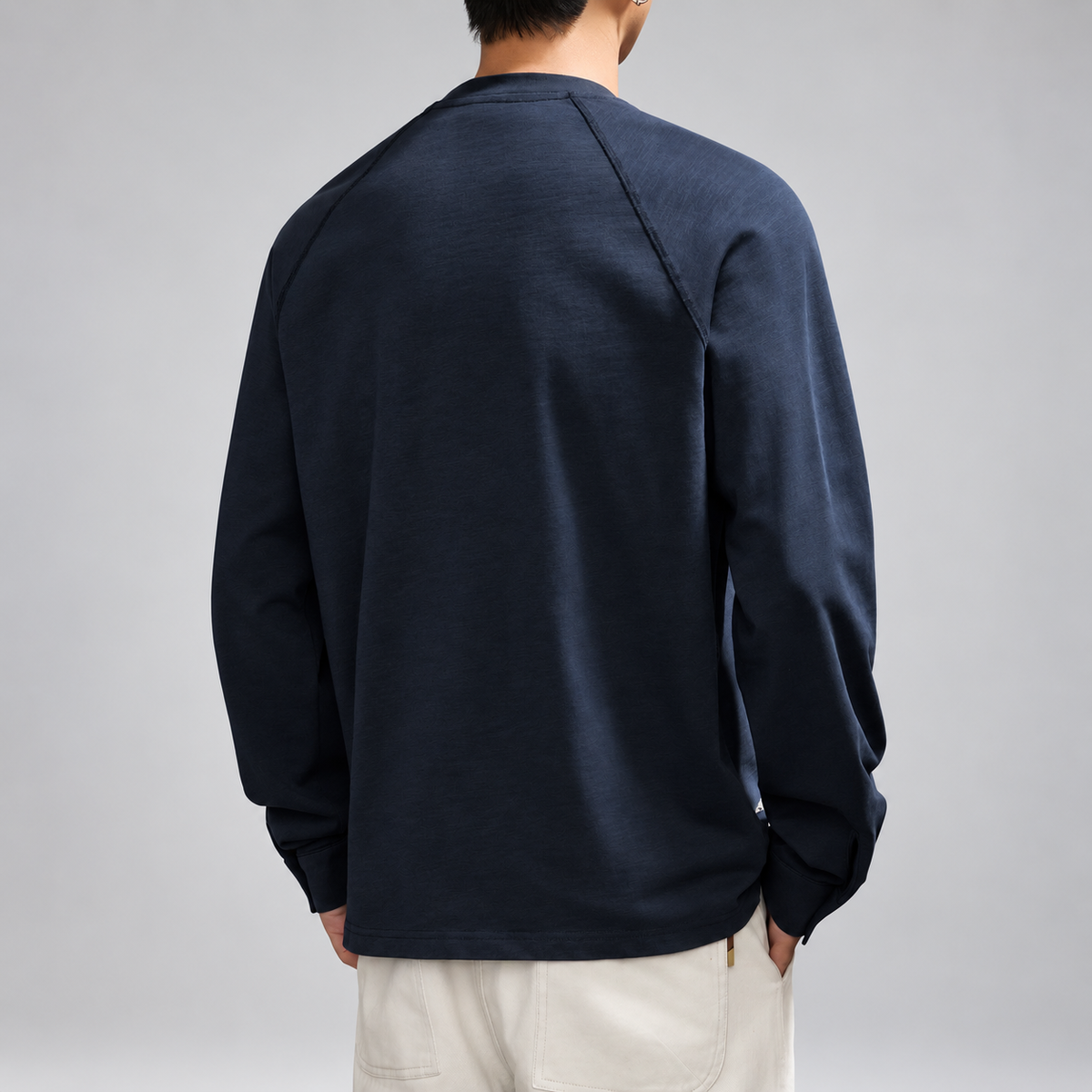 Aubin Men's Textured Three-Button Henley Shirt