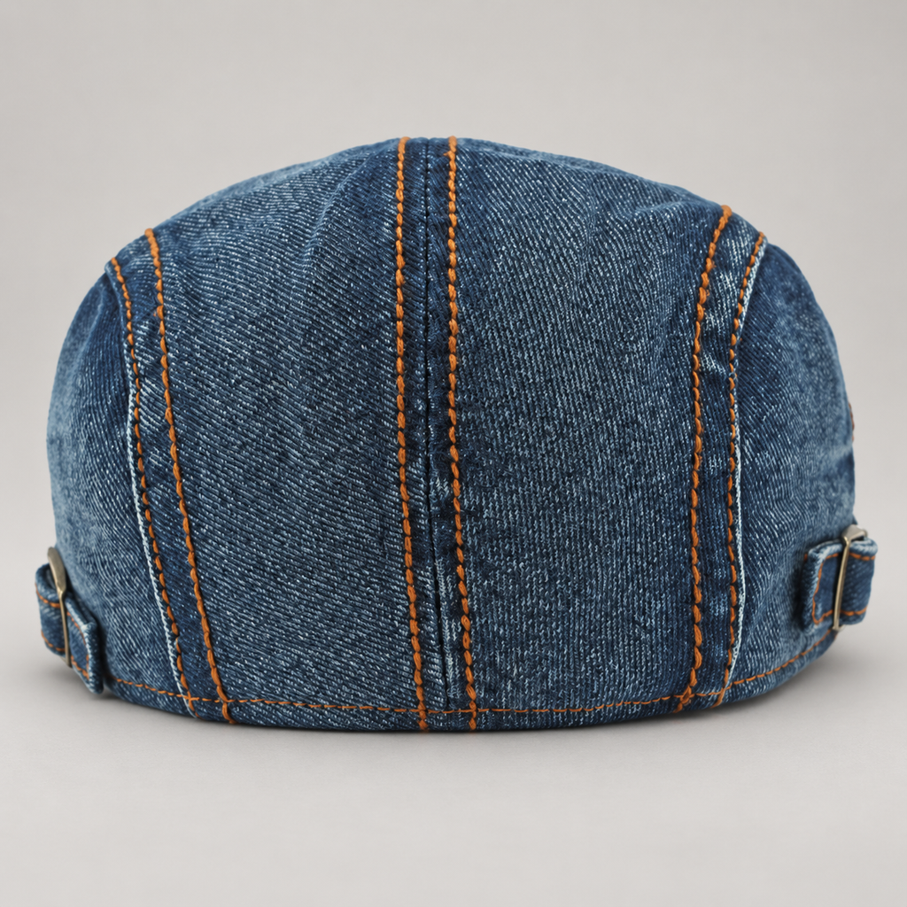 Nolan Washed Denim Flat Cap