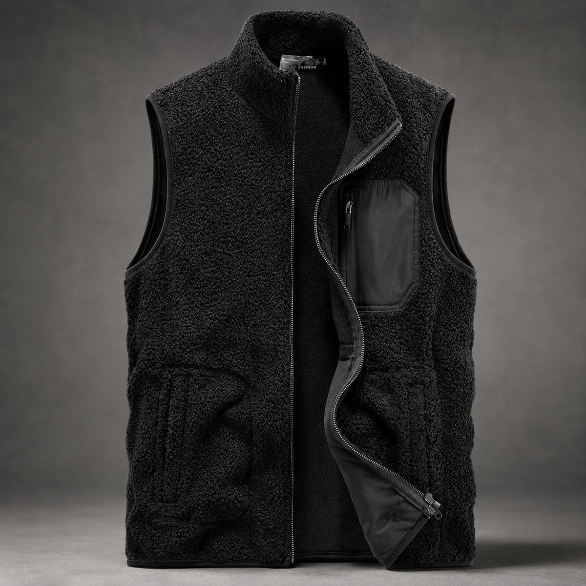Nolan Men's Sherpa Fleece Vest – Full Zip Utility Winter Vest