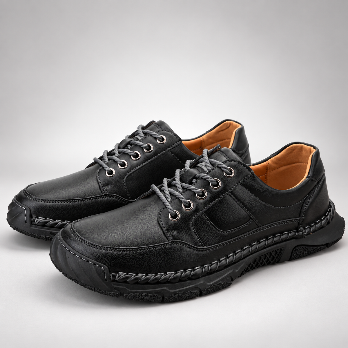 Nolan Men’s Leather-Look Lace-Up Casual Walking Shoes
