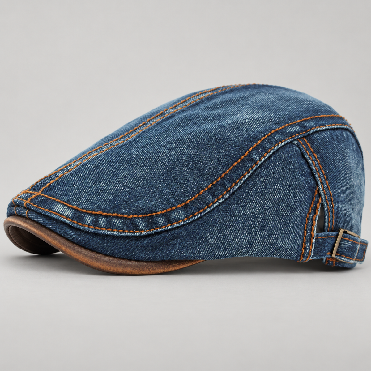 Nolan Washed Denim Flat Cap