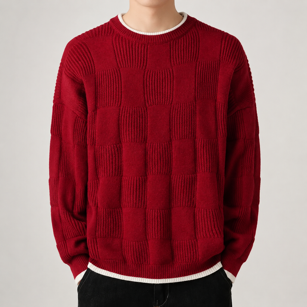 Nolan Men’s Textured Crewneck Knit Sweater