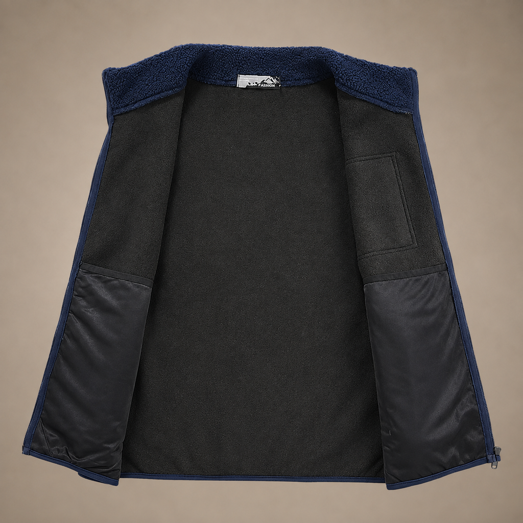 Nolan Men's Sherpa Fleece Vest – Full Zip Utility Winter Vest