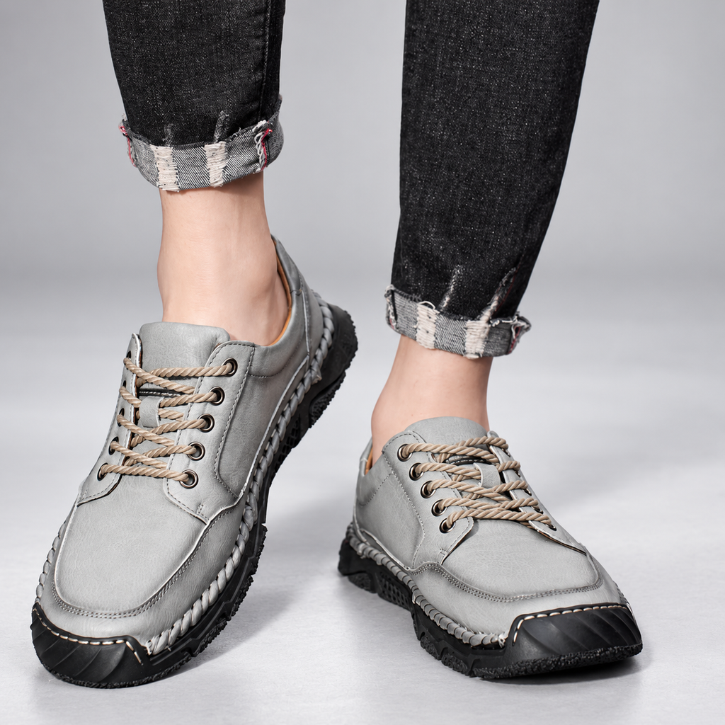 Nolan Men’s Leather-Look Lace-Up Casual Walking Shoes