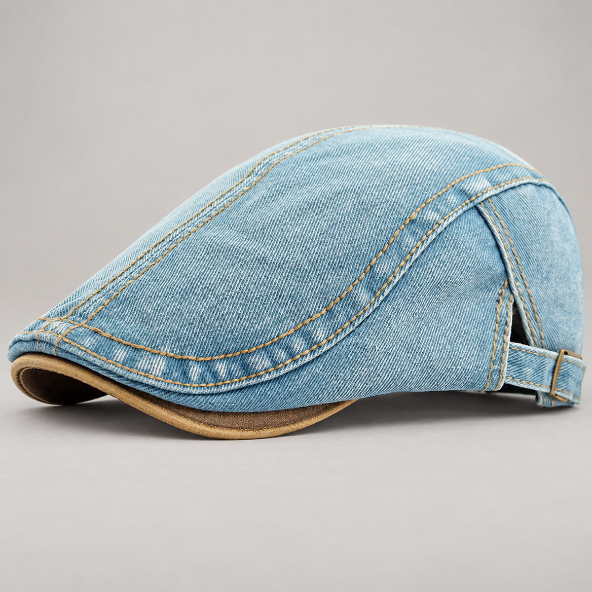 Nolan Washed Denim Flat Cap