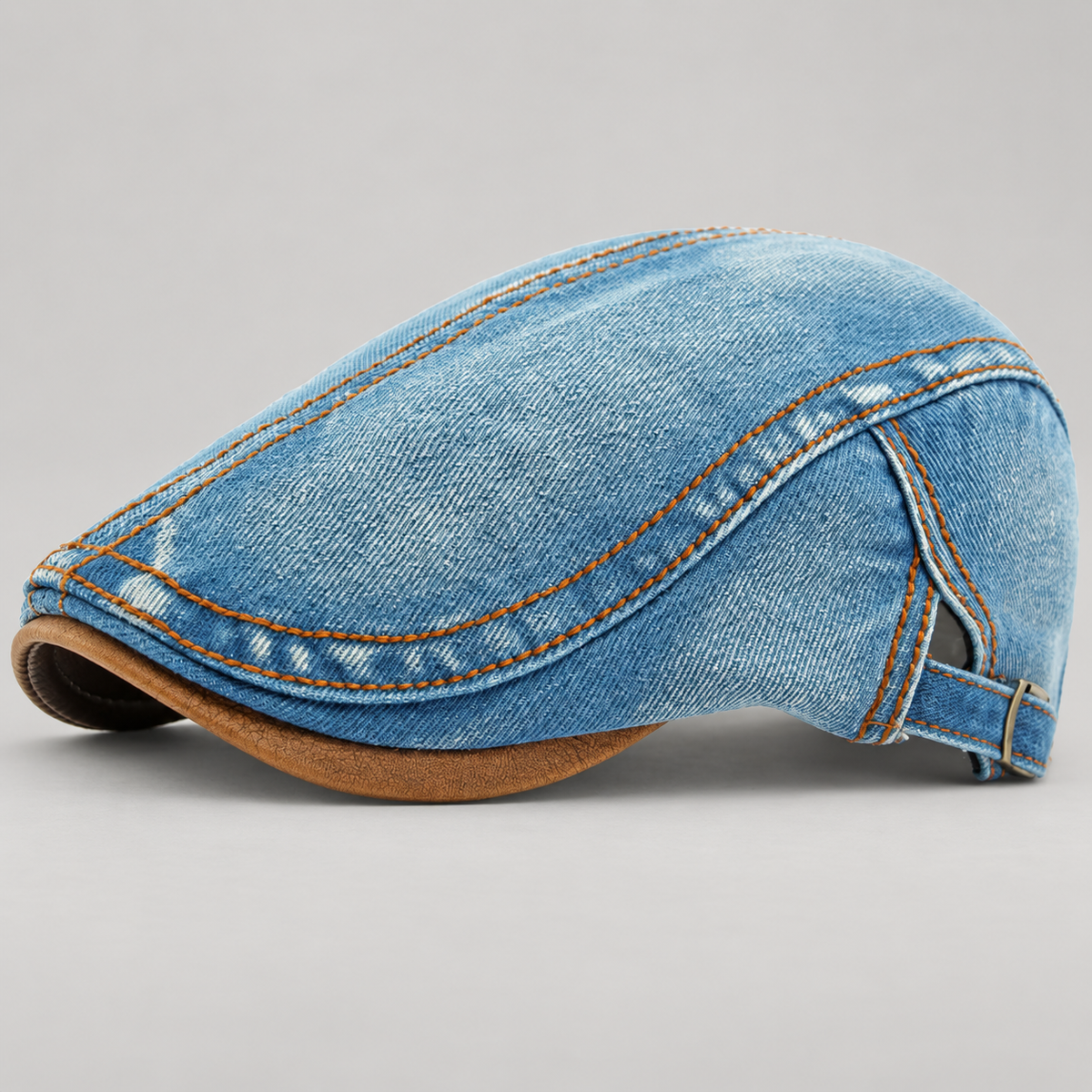 Nolan Washed Denim Flat Cap