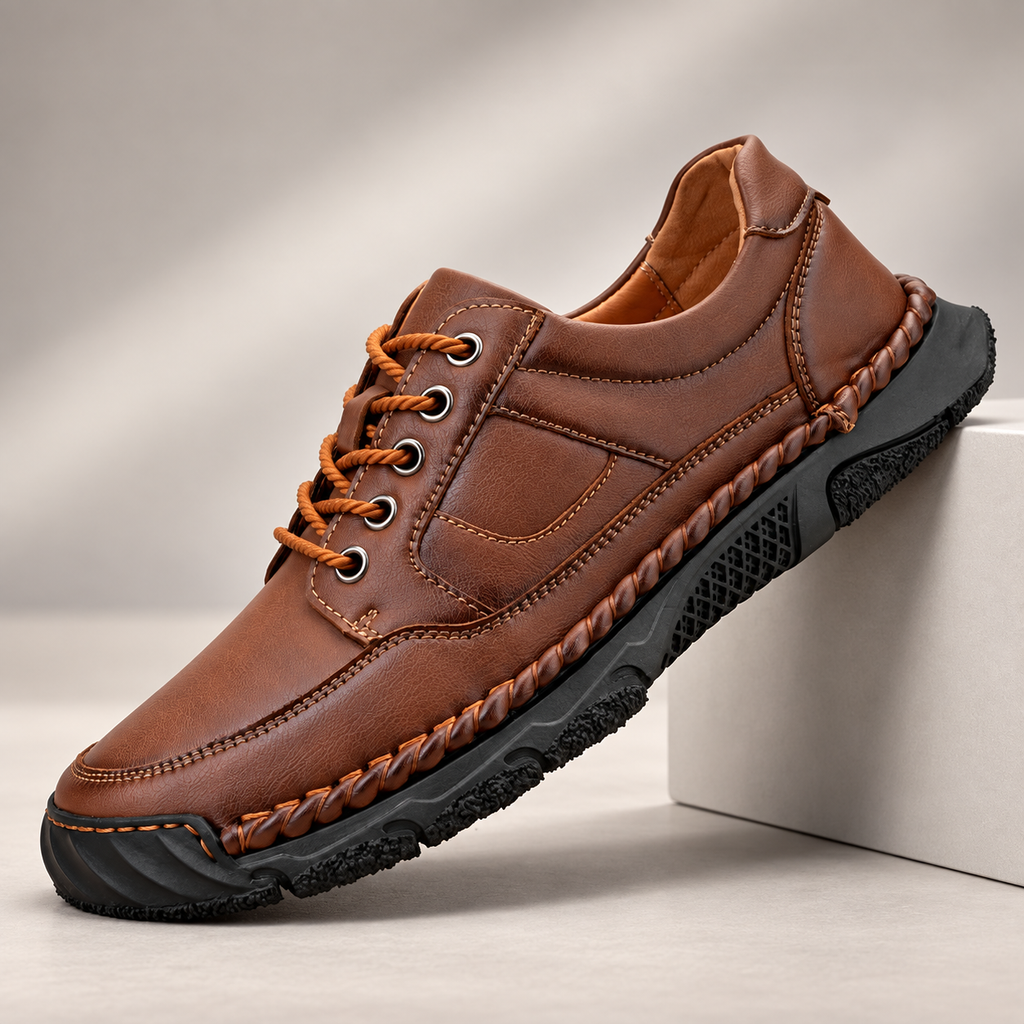 Nolan Men’s Leather-Look Lace-Up Casual Walking Shoes