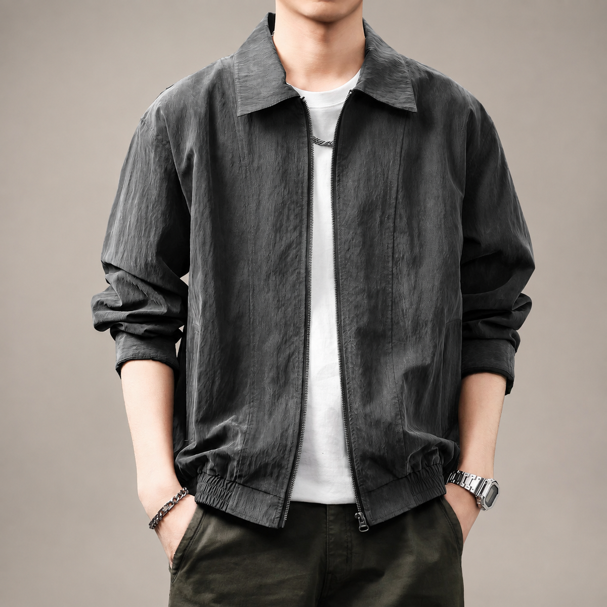 Northgrid Men’s Textured Zip Jacket