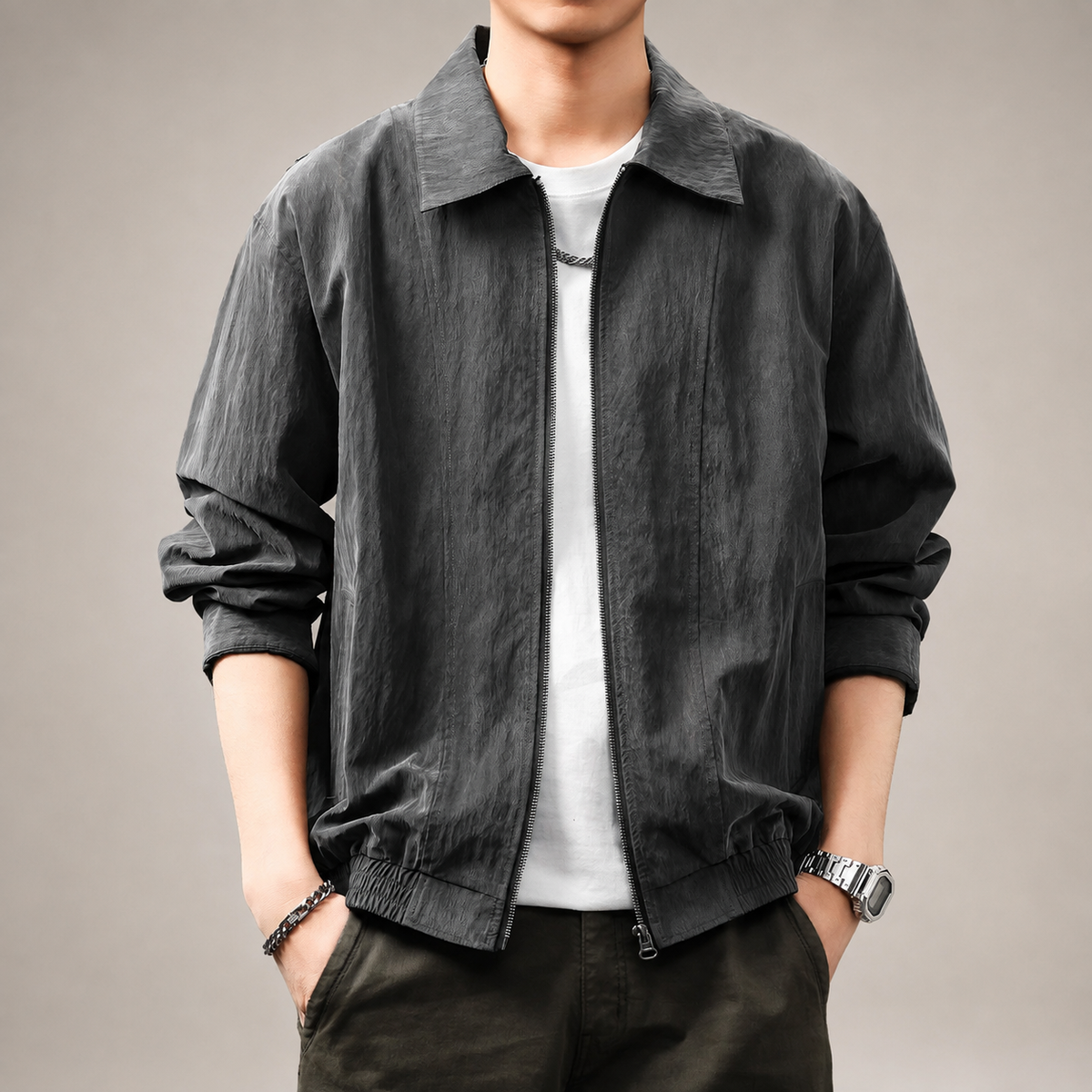 Northgrid Men’s Textured Zip Jacket