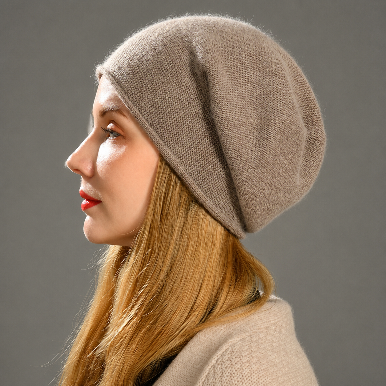 Olivia Cashmere Wool Knit Beanie
