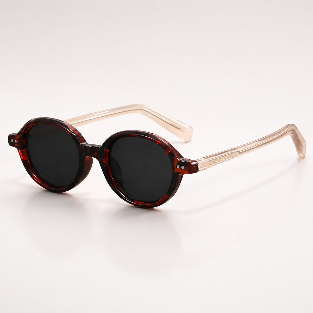 Oscar Retro Round-Frame Sunglasses