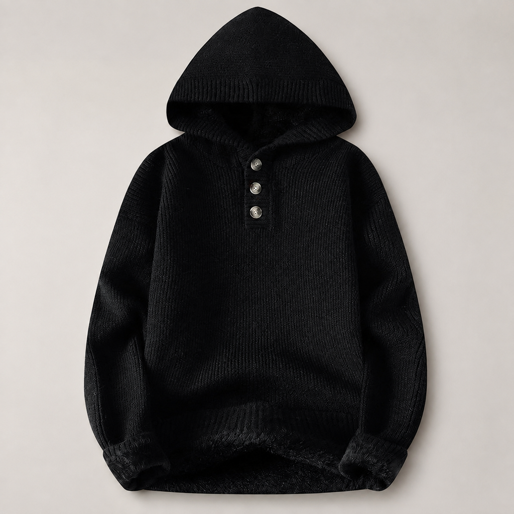 Outlander Men’s Fleece-Lined Knit Hoodie Sweater