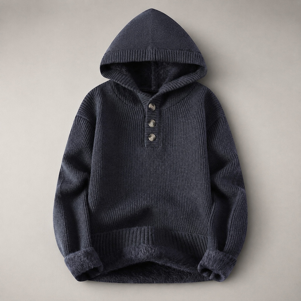 Outlander Men’s Fleece-Lined Knit Hoodie Sweater