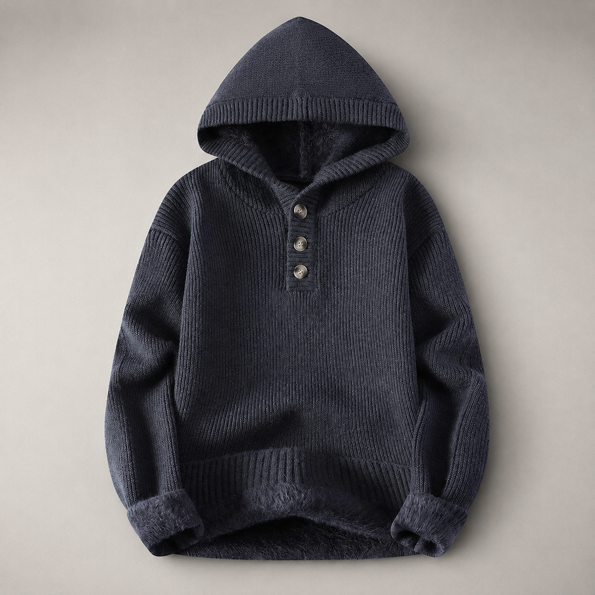 Outlander Men’s Fleece-Lined Knit Hoodie Sweater