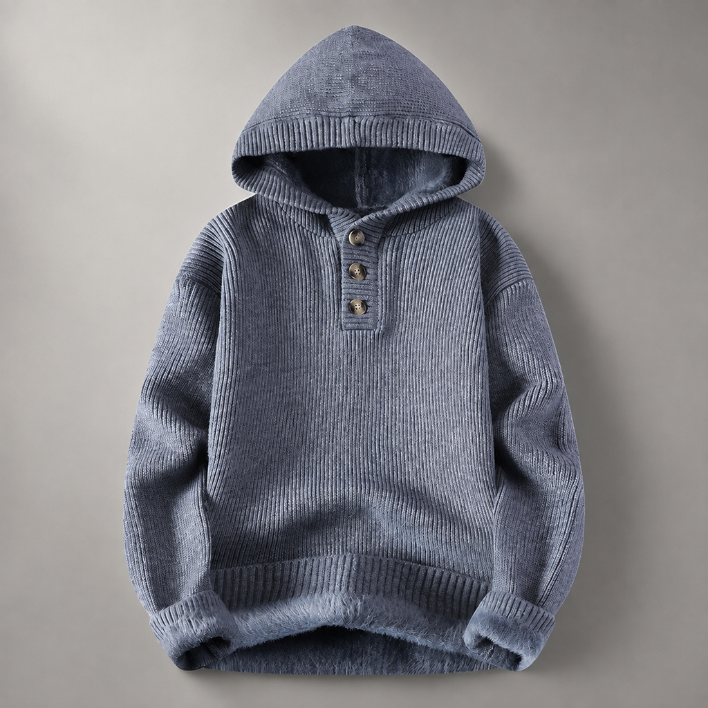 Outlander Men’s Fleece-Lined Knit Hoodie Sweater