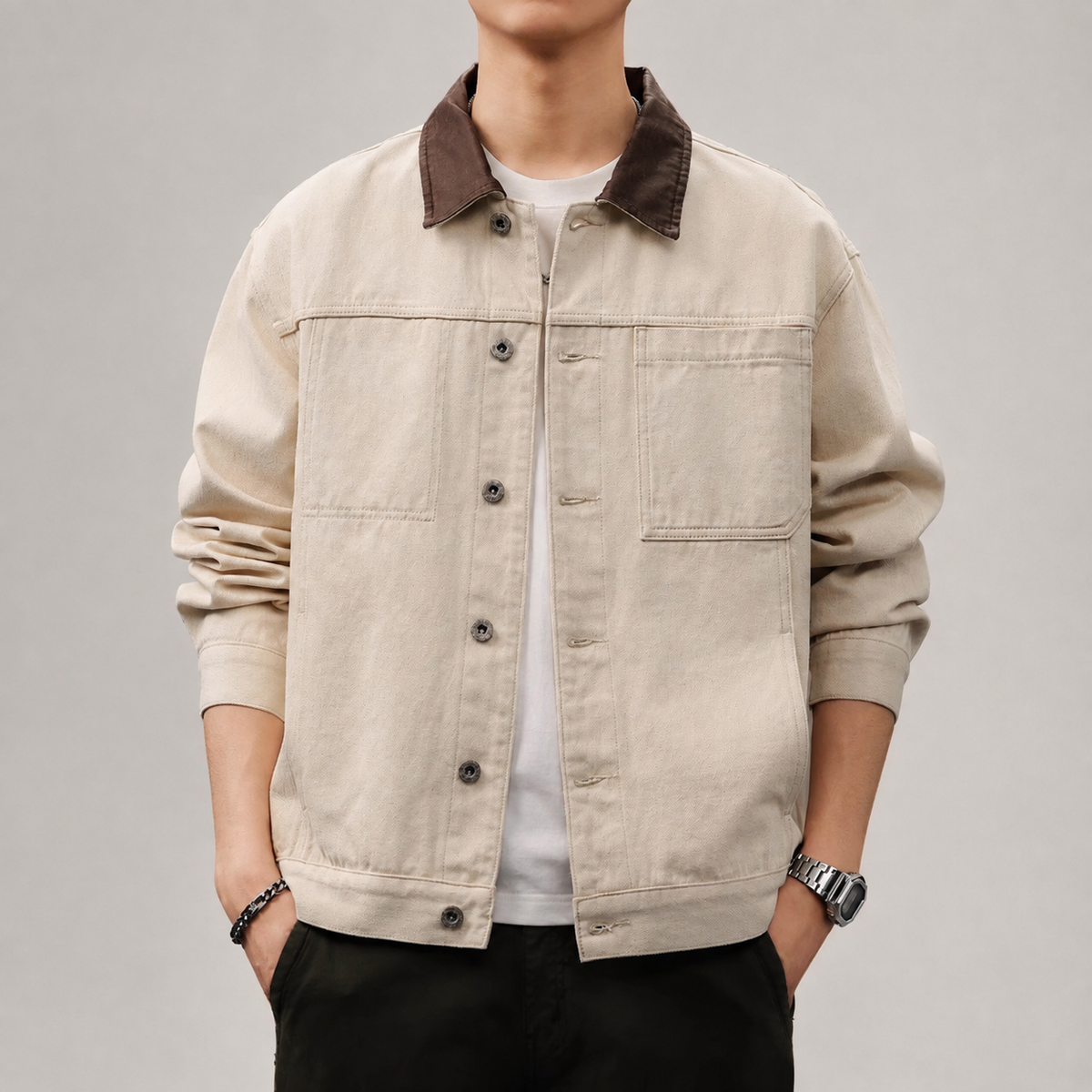 Outlander Men’s Contrast Collar Workwear Jacket