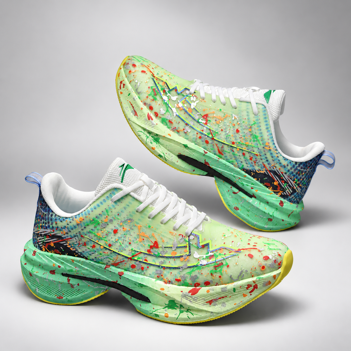 Hype Paint-Splatter Lace-Up Sneakers with Sculpted Soles
