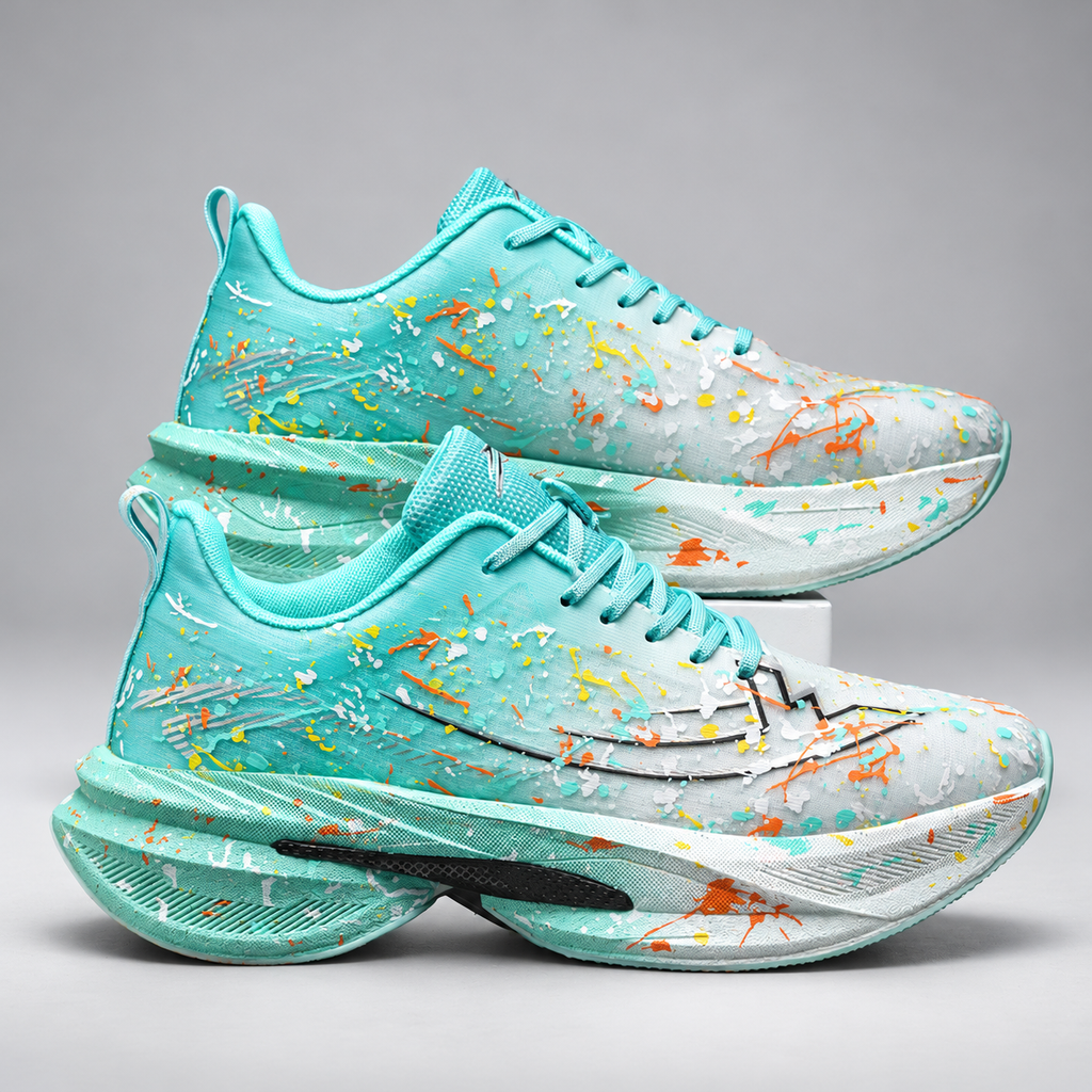 Hype Paint-Splatter Lace-Up Sneakers with Sculpted Soles