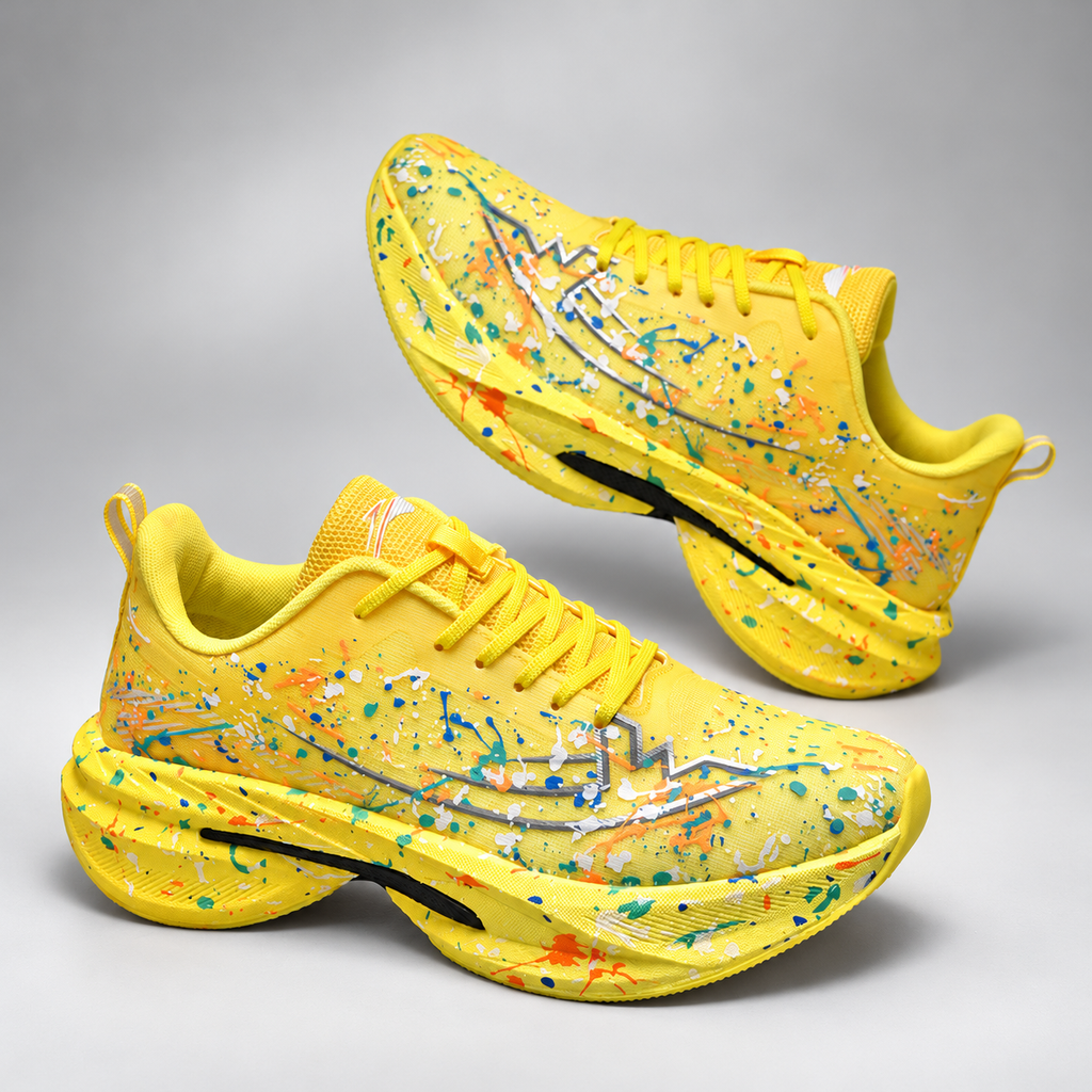 Hype Paint-Splatter Lace-Up Sneakers with Sculpted Soles