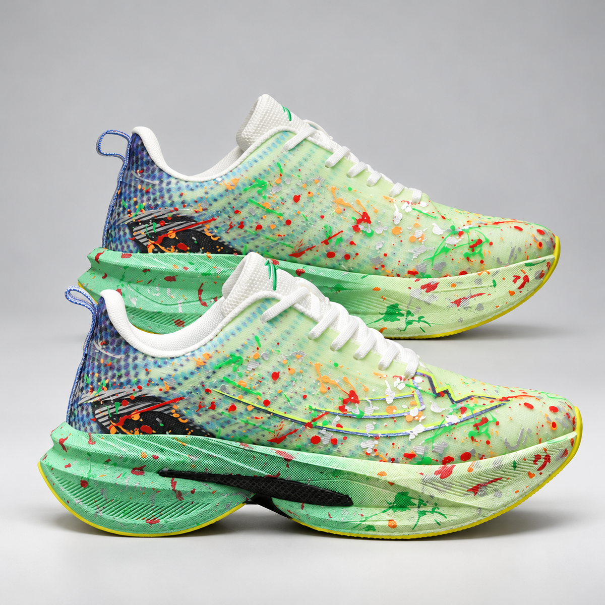 Hype Paint-Splatter Lace-Up Sneakers with Sculpted Soles