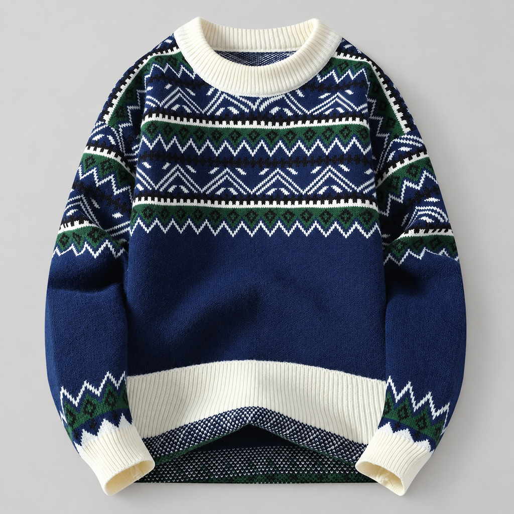 Pascal Men’s Fair Isle Geometric Crewneck Sweater