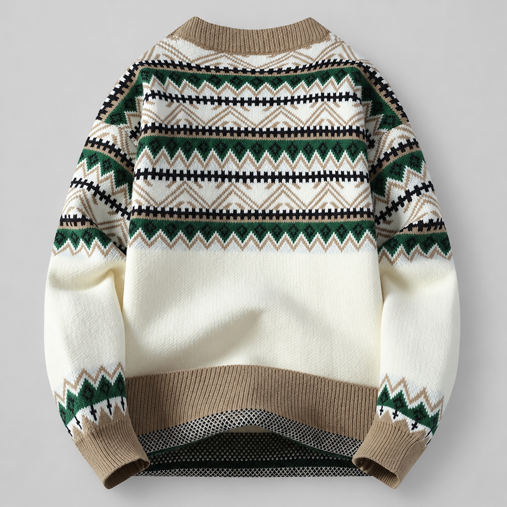 Pascal Men’s Fair Isle Geometric Crewneck Sweater