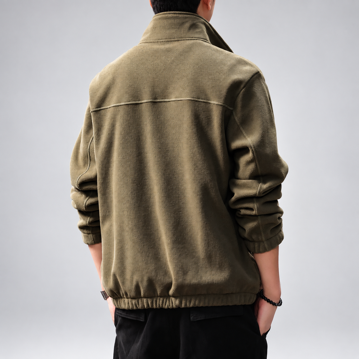 Valerian Men's Stand-Collar Jacket with Textured Finish