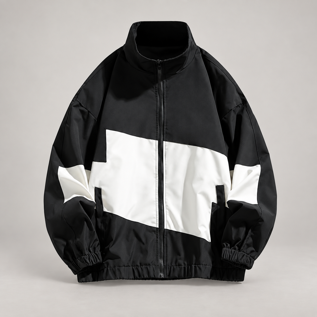 Pierce Men’s Color-Block Full-Zip Stand Collar Jacket