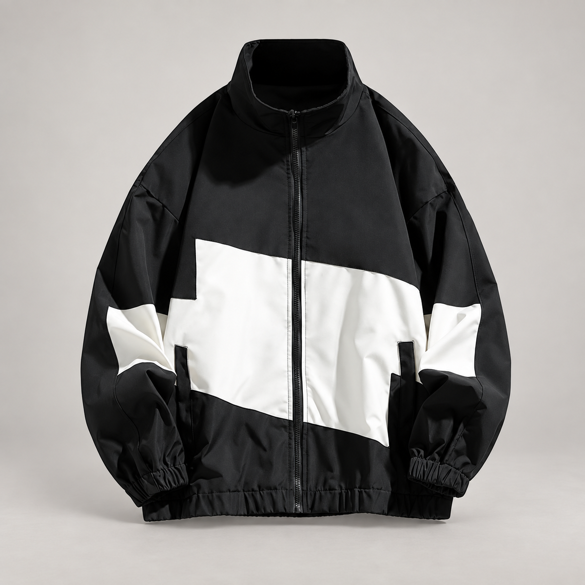 Pierce Men’s Color-Block Full-Zip Stand Collar Jacket